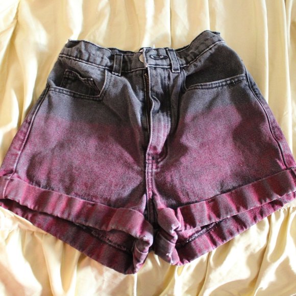 American Apparel Limited Edition grey/pink Denim HW Shorts - Picture 6 of 7
